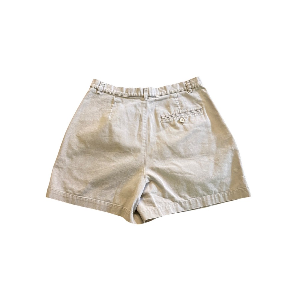 Banana Republic Pleated Chino Shorts Khaki Tan Cotton Womens 12 High Rise - Picture 2 of 7